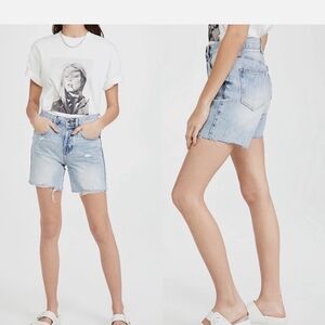 Pistola High-waisted Devin Short in St.Tropez wash. Relaxed Fit and Raw Hem